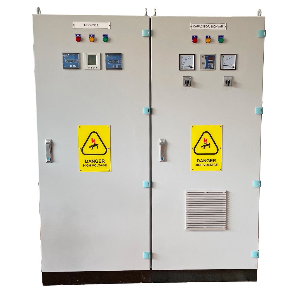 Mặt ngoài Tủ điện phân phối tổng MSB 630A kết hợp tụ bù 180Kvar